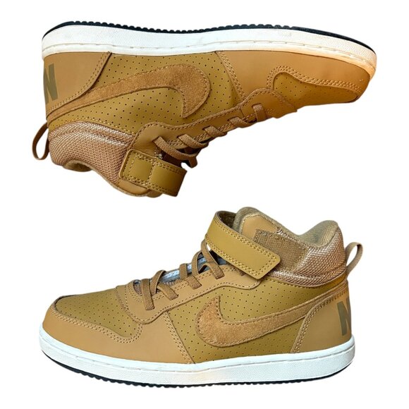 Nike Court Borough Mid Brown High Top Sneaker Shoes Size 2.5Y Younger Kids - Picture 2 of 12